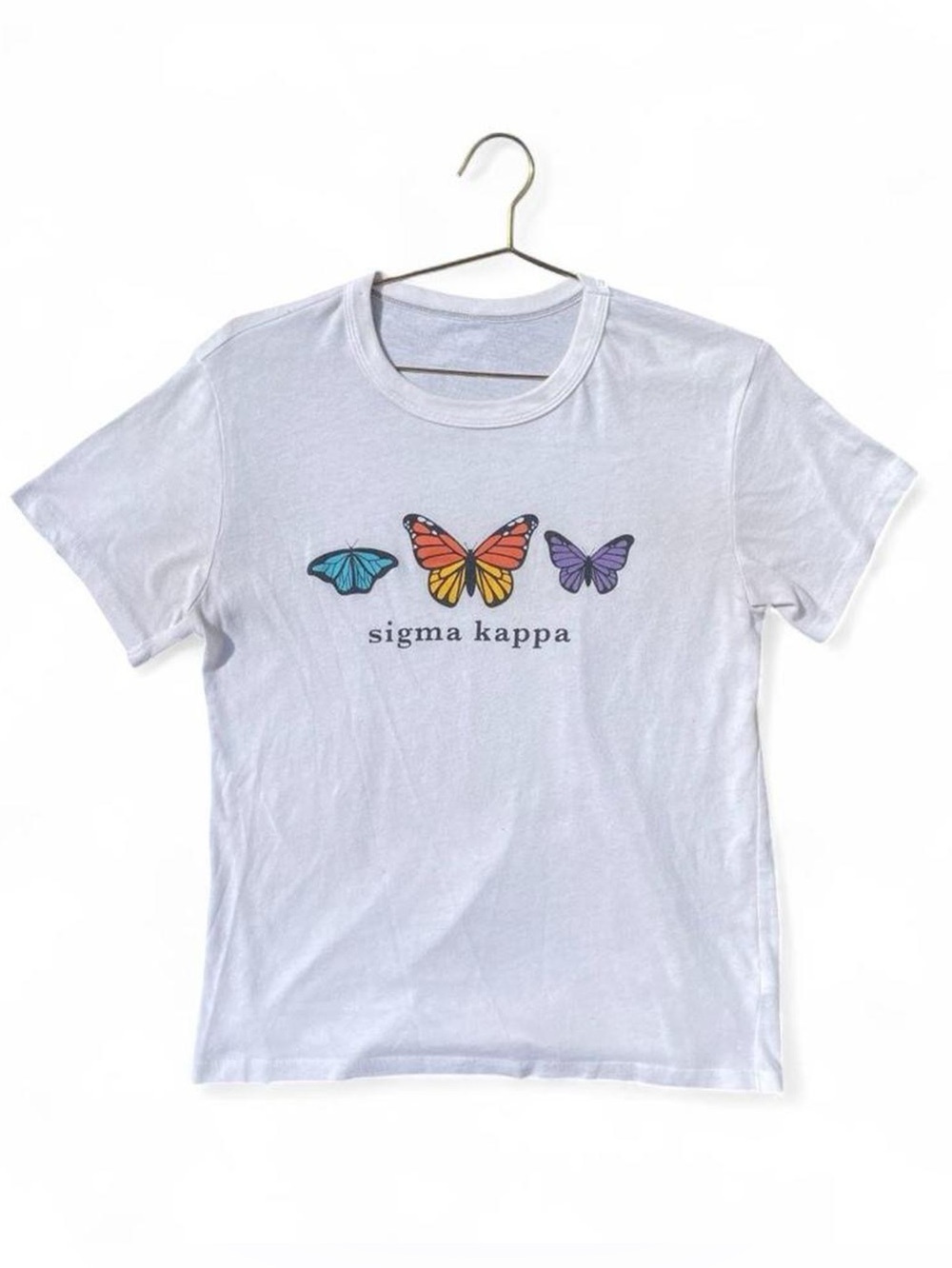 Vintage Sigma Kappa Butterfly Graphic Tee — Soft Worn-In Sorority T-Shirt —